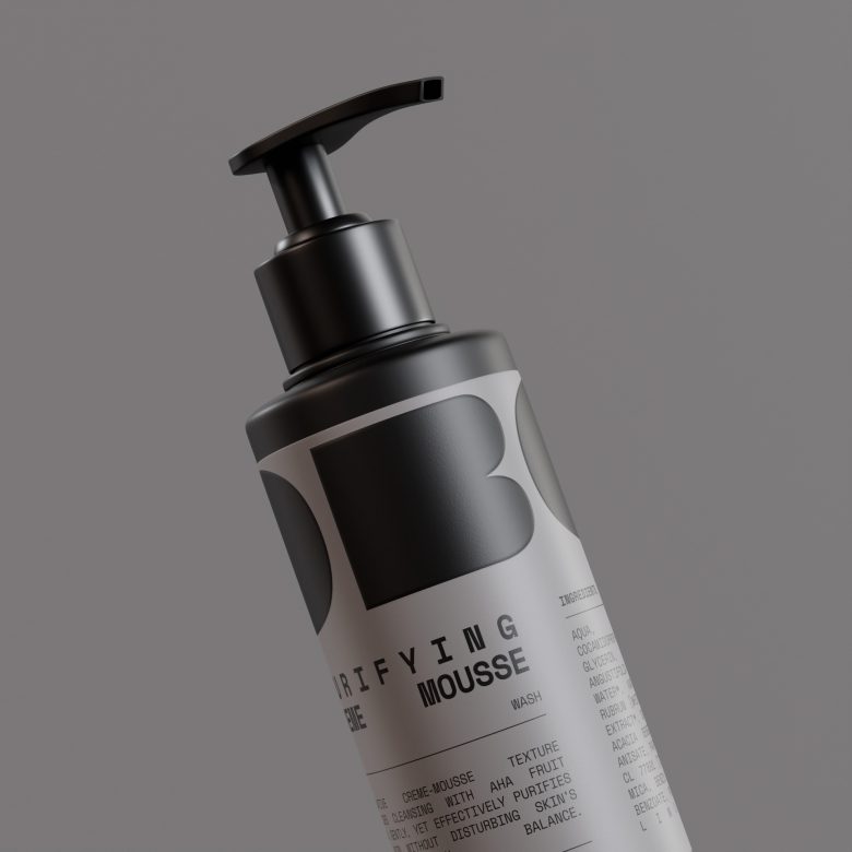 LOBO 男性有機(jī)護(hù)膚化妝品品牌logo設(shè)計(jì)包裝設(shè)計(jì)，黑灰粗體字風(fēng)格