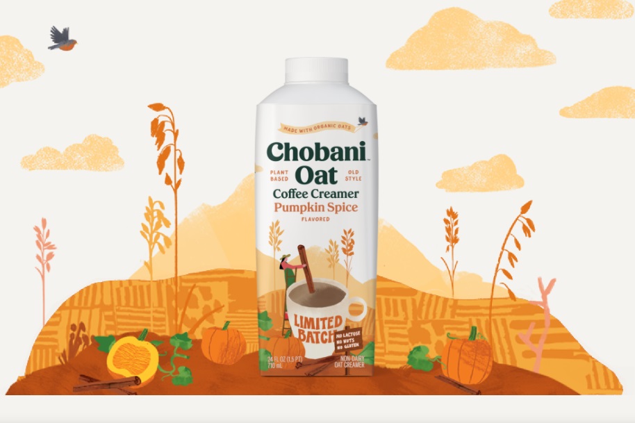 chobani.oat 燕麥牛奶乳制品包裝設(shè)計，清新燕麥插畫
