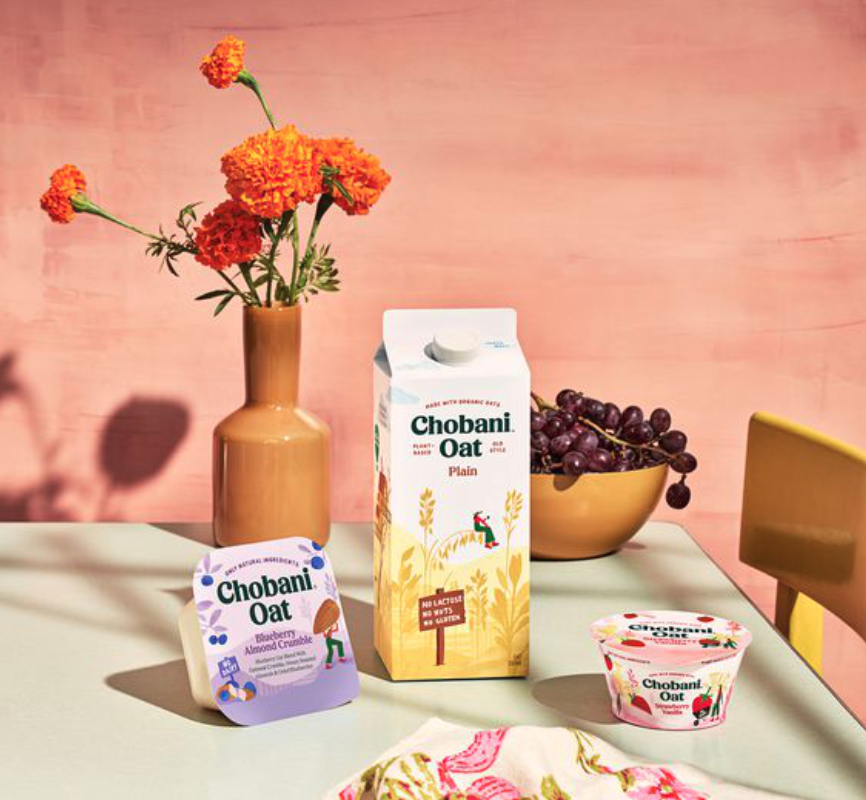 chobani.oat 燕麥牛奶乳制品包裝設(shè)計，清新燕麥插畫