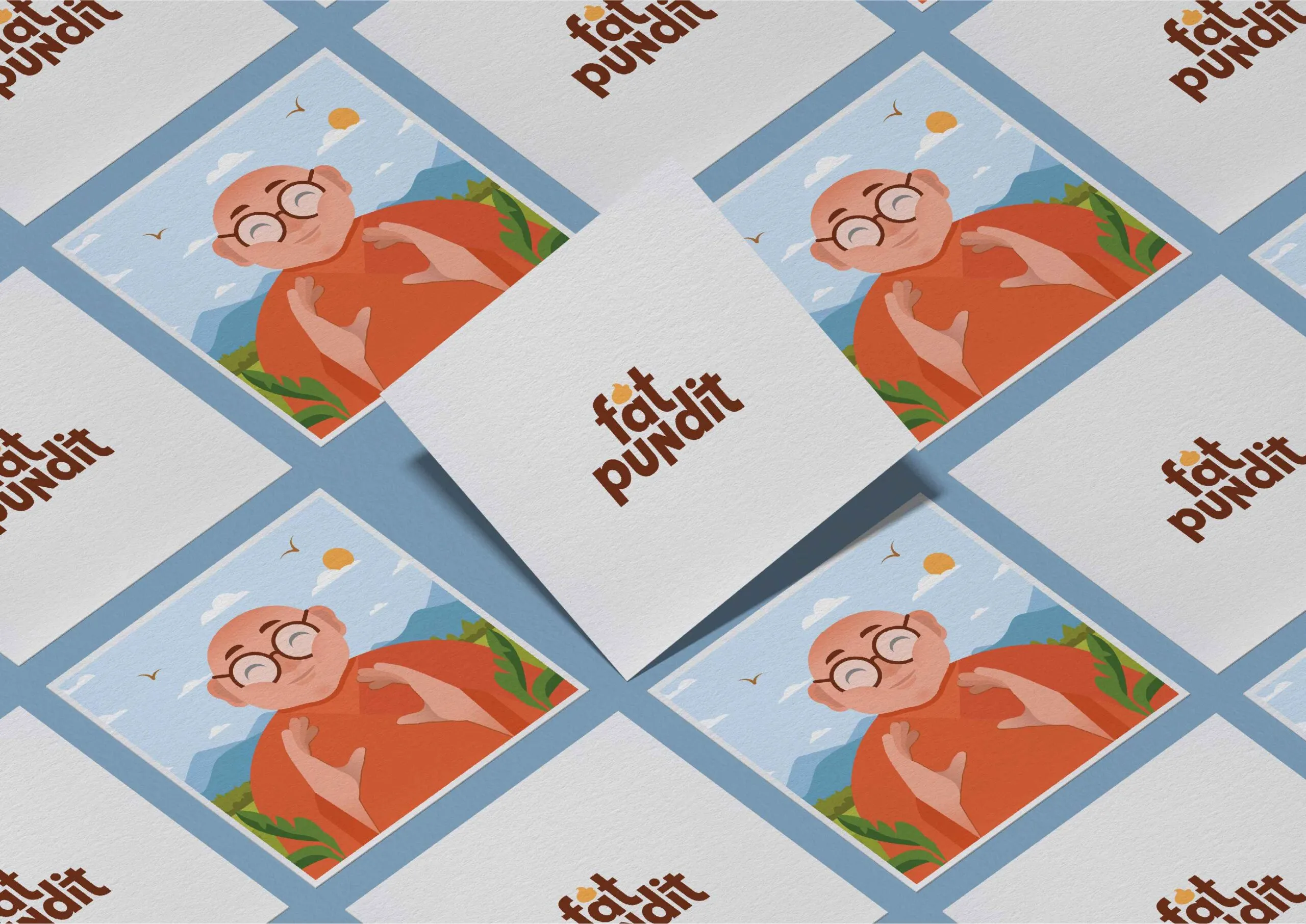 Fat Pundit瓶裝酥油黃油調(diào)味品包裝設(shè)計(jì)“胖專家人物插畫”