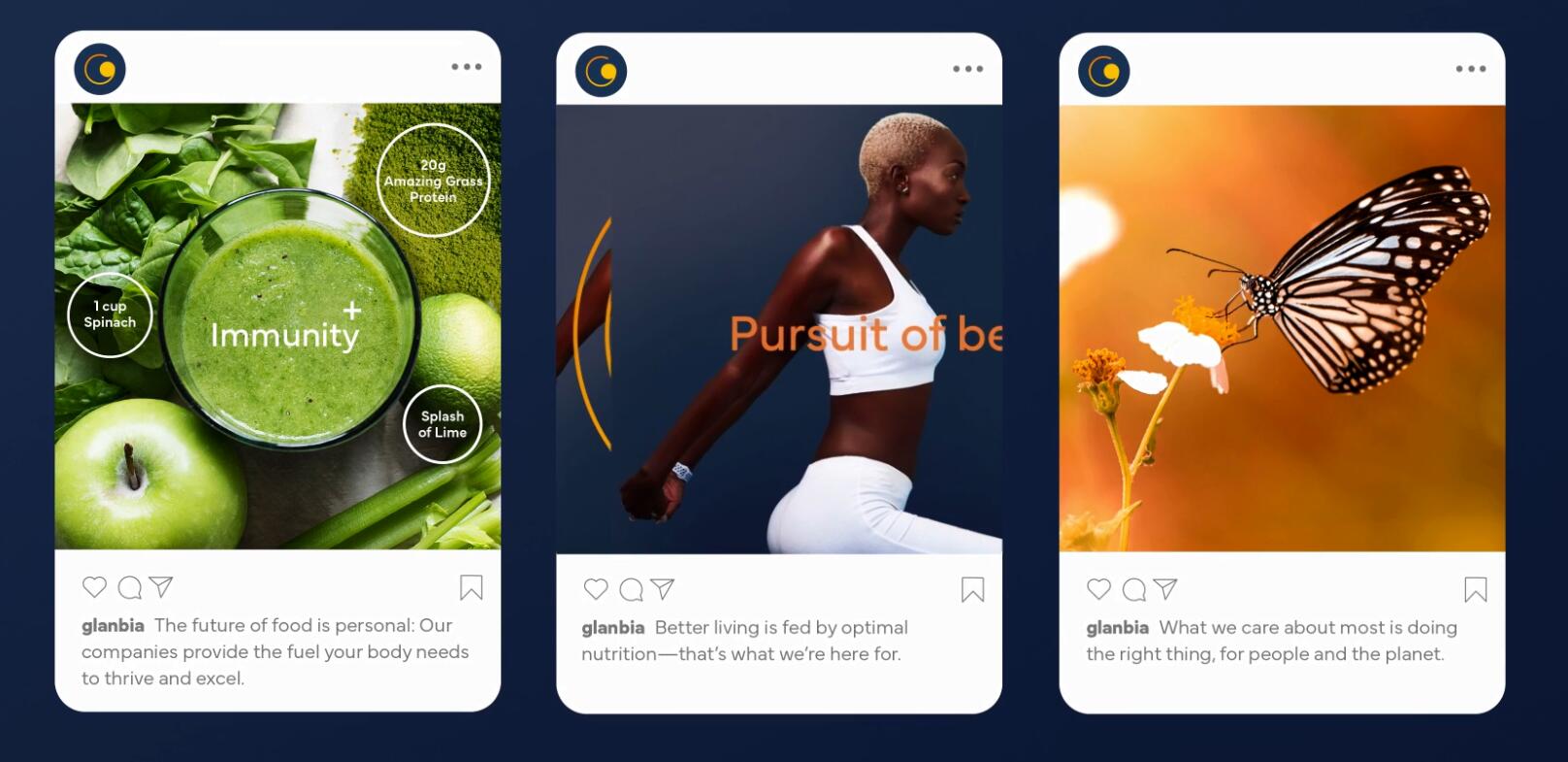 Glanbia 保健營養(yǎng)補(bǔ)充劑品牌設(shè)計(jì)logo&vi設(shè)計(jì)，簡潔活力運(yùn)動(dòng)風(fēng)格