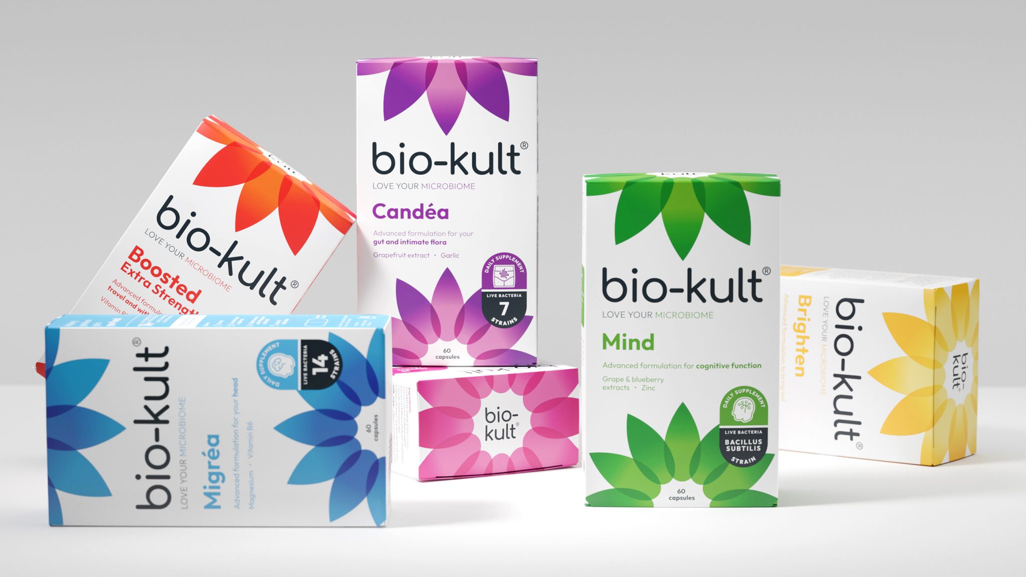 Bio-Kult 益生菌包裝設(shè)計，更新花朵主視覺元素