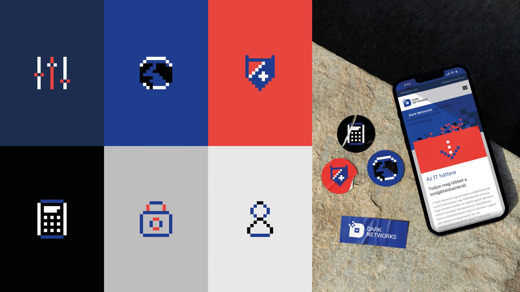 Dark Networks IT服務(wù)科技公司品牌視覺形象vi設(shè)計“像素網(wǎng)絡(luò)”元素