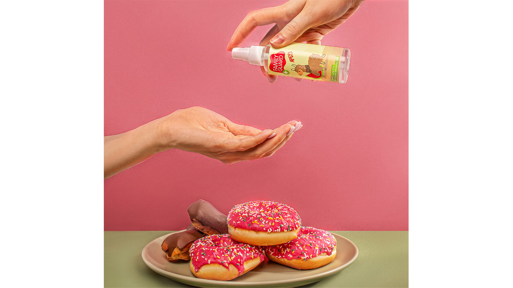 Family Guard兒童洗手液免洗手消毒凝膠消毒噴霧產(chǎn)品包裝設(shè)計(jì)，有趣的動物插畫
