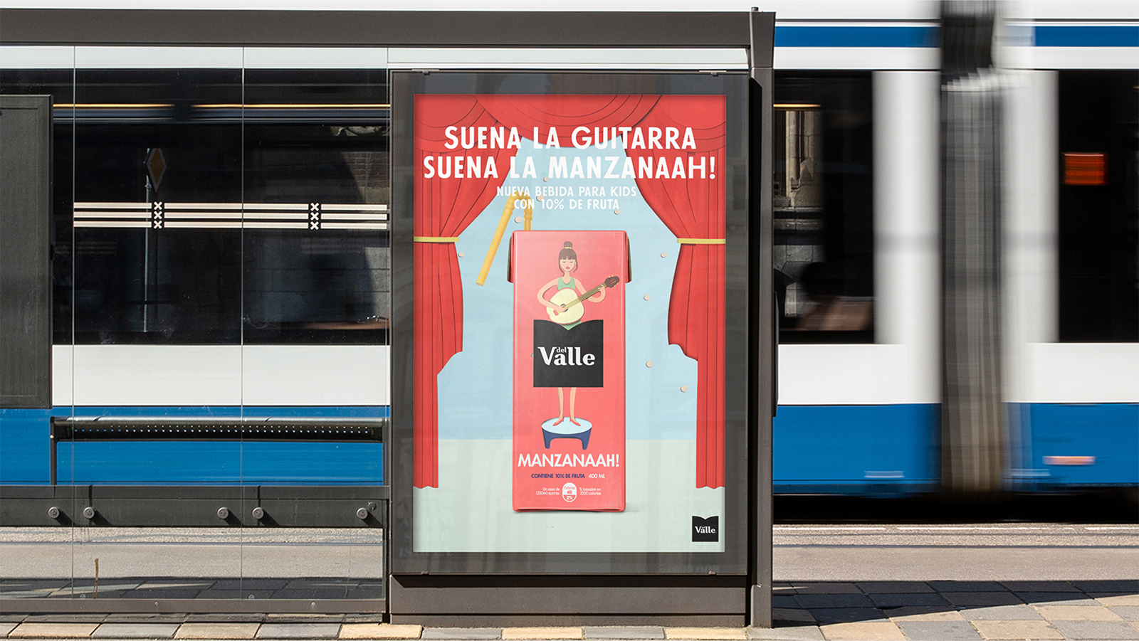 DEL VALLE 果汁包裝設(shè)計(jì)，少男少女+水果場景創(chuàng)意插畫