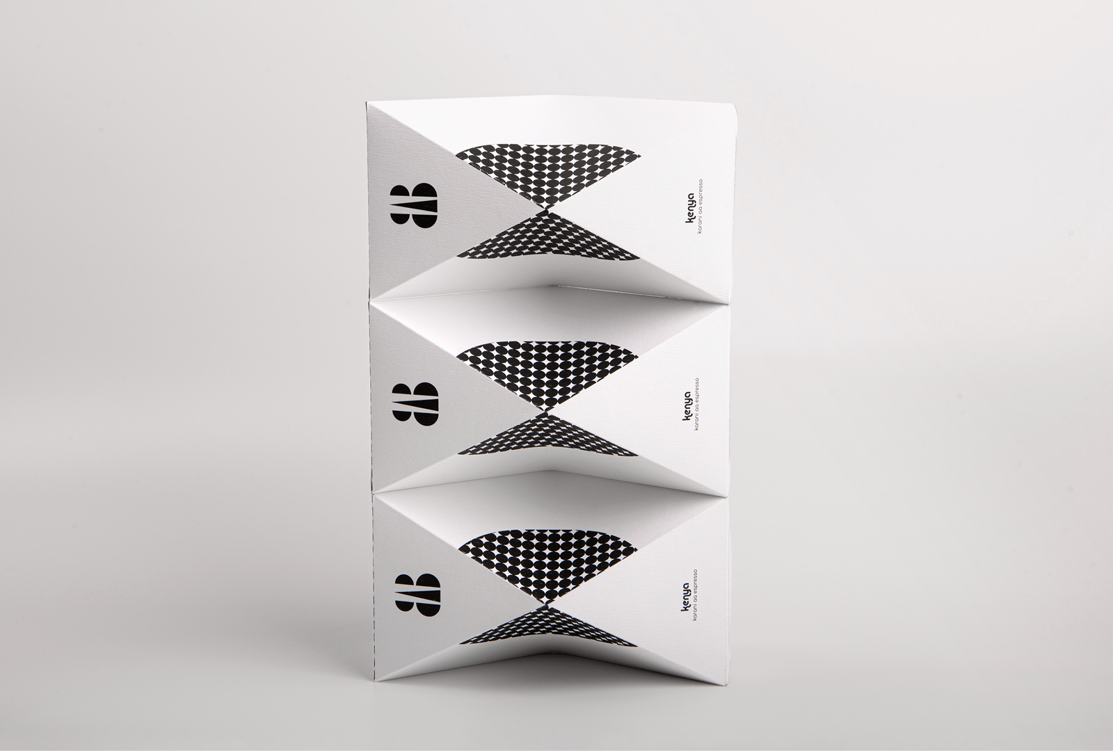 BAB咖啡品牌logo設(shè)計(jì)與黑白包裝設(shè)計(jì)，四角星底紋元素