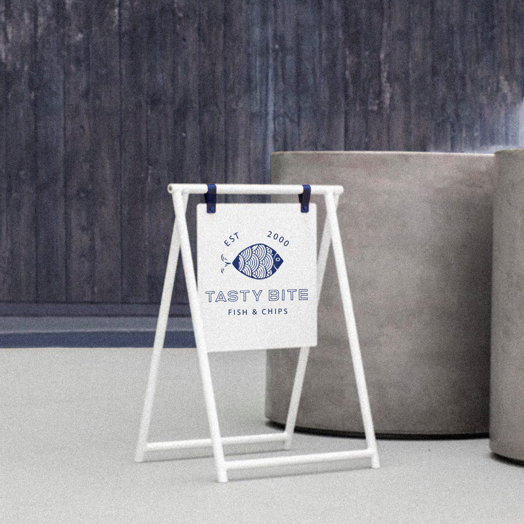 TASTY BITE 炸魚薯條餐廳餐飲品牌形象設(shè)計-logo&vi，輕松自由的設(shè)計感覺