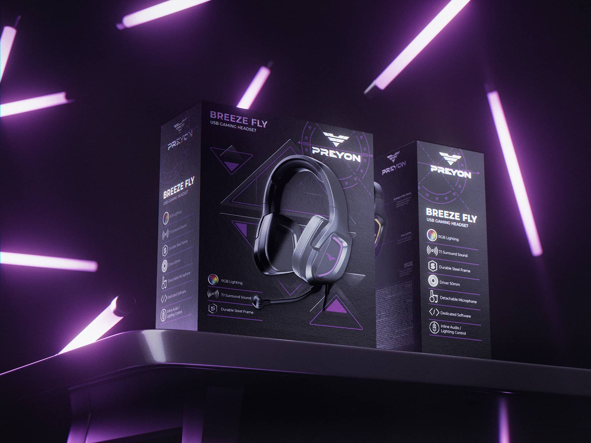 Preyon電腦游戲裝備品牌創(chuàng)建-品牌起名logo設(shè)計包裝設(shè)計，軍事美學(xué)風(fēng)格