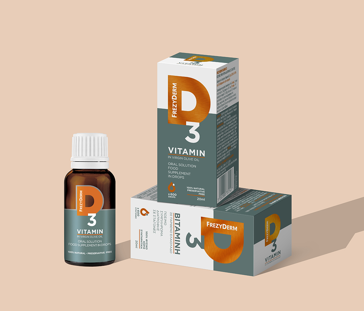 Frezyderm“維生素D3”口服維生素溶液包裝設(shè)計(jì)，直觀明了風(fēng)格