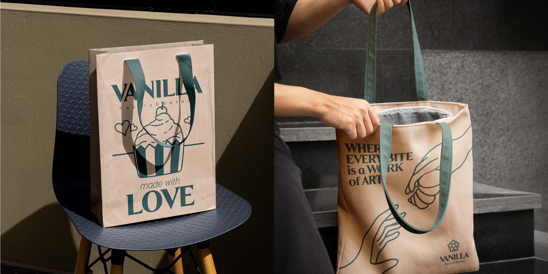 VANILA 面包店品牌形象logo設(shè)計(jì)與扁平插畫設(shè)計(jì)