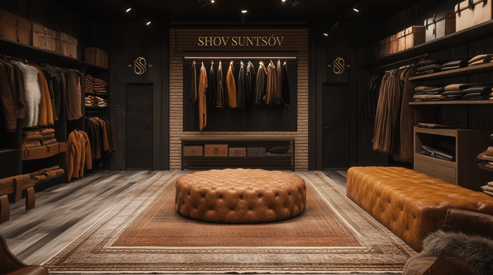 SHOV SUNTSOV 皮草定制服飾皮包皮具品牌 logo設(shè)計(jì)vi設(shè)計(jì)“S”條紋