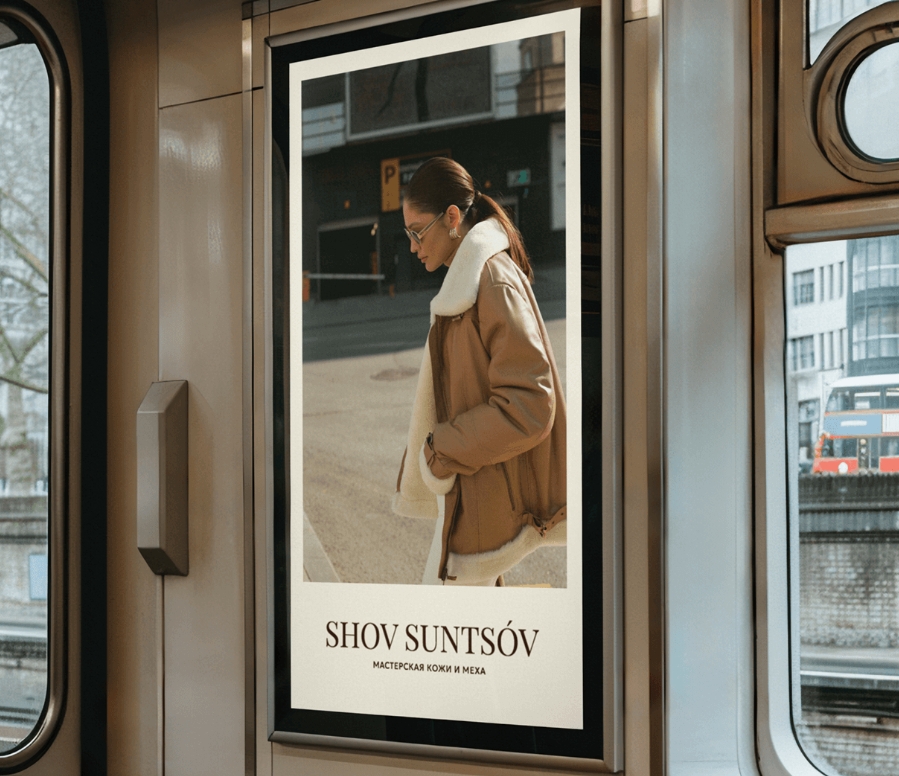 SHOV SUNTSOV 皮草定制服飾皮包品牌 logo設(shè)計(jì)vi設(shè)計(jì)“S”條紋