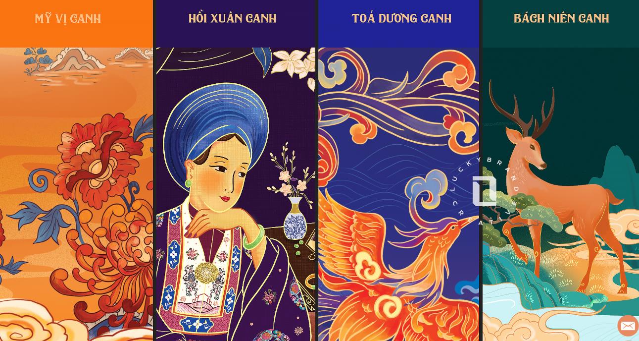 越南中藥藥材保健滋補(bǔ)品系列禮盒包裝設(shè)計(jì)中國風(fēng)插畫設(shè)計(jì)