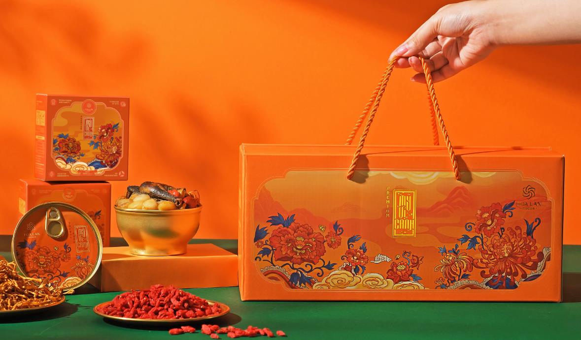 越南中藥藥材保健滋補(bǔ)品系列禮盒包裝設(shè)計(jì)中國風(fēng)插畫設(shè)計(jì)