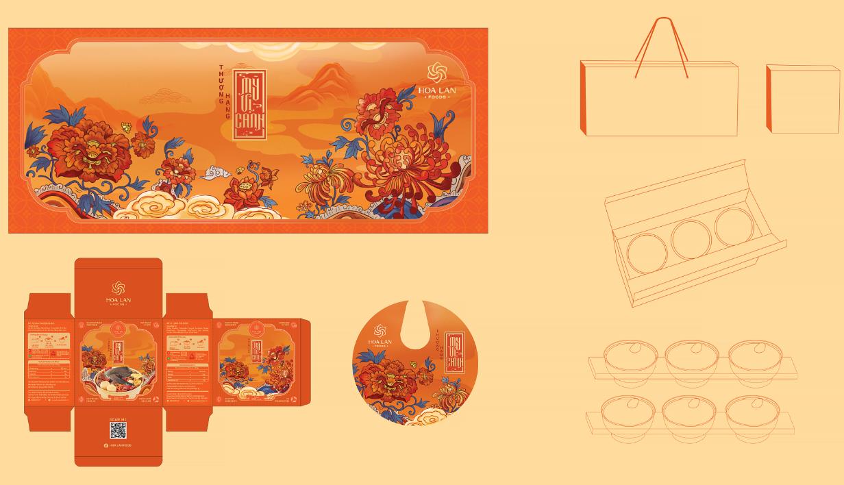 越南中藥藥材保健滋補(bǔ)品系列禮盒包裝設(shè)計(jì)中國風(fēng)插畫設(shè)計(jì)