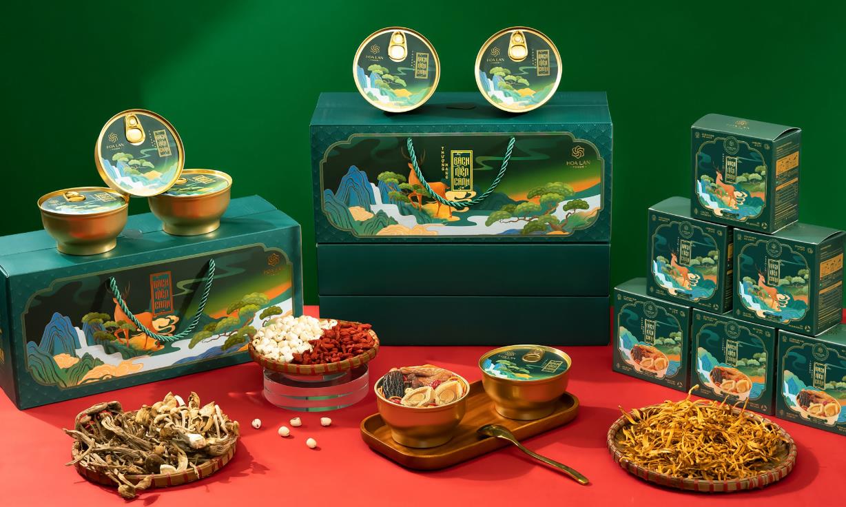 越南中藥藥材保健滋補(bǔ)品系列禮盒包裝設(shè)計(jì)中國風(fēng)插畫設(shè)計(jì)