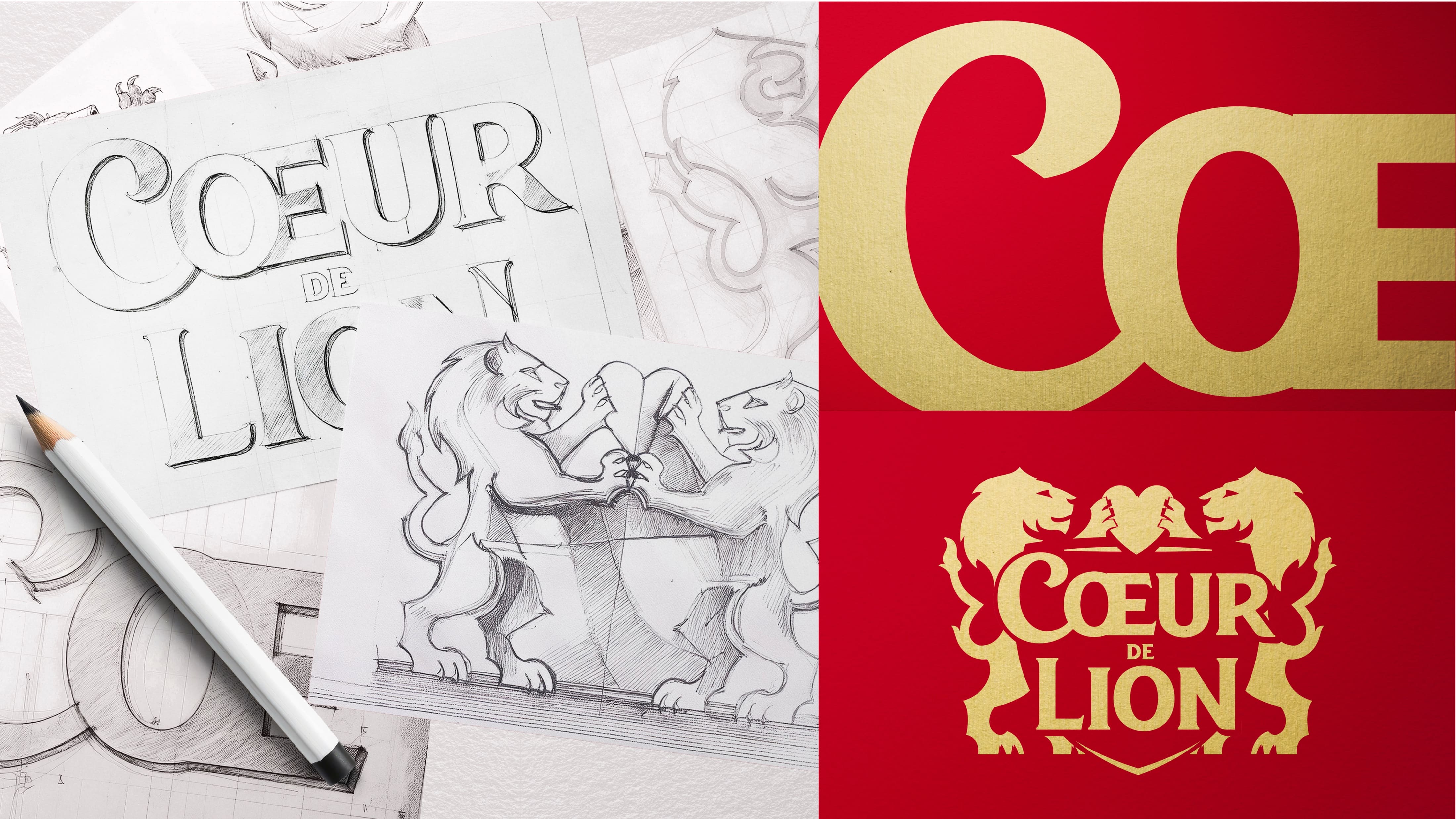 C?ur de Lion法國(guó)奶酪獅子徽標(biāo)logo設(shè)計(jì)與紅色金色外包裝設(shè)計(jì) C?ur de Lion法國(guó)奶酪獅子徽標(biāo)logo設(shè)計(jì)與紅色金色外包裝設(shè)計(jì)