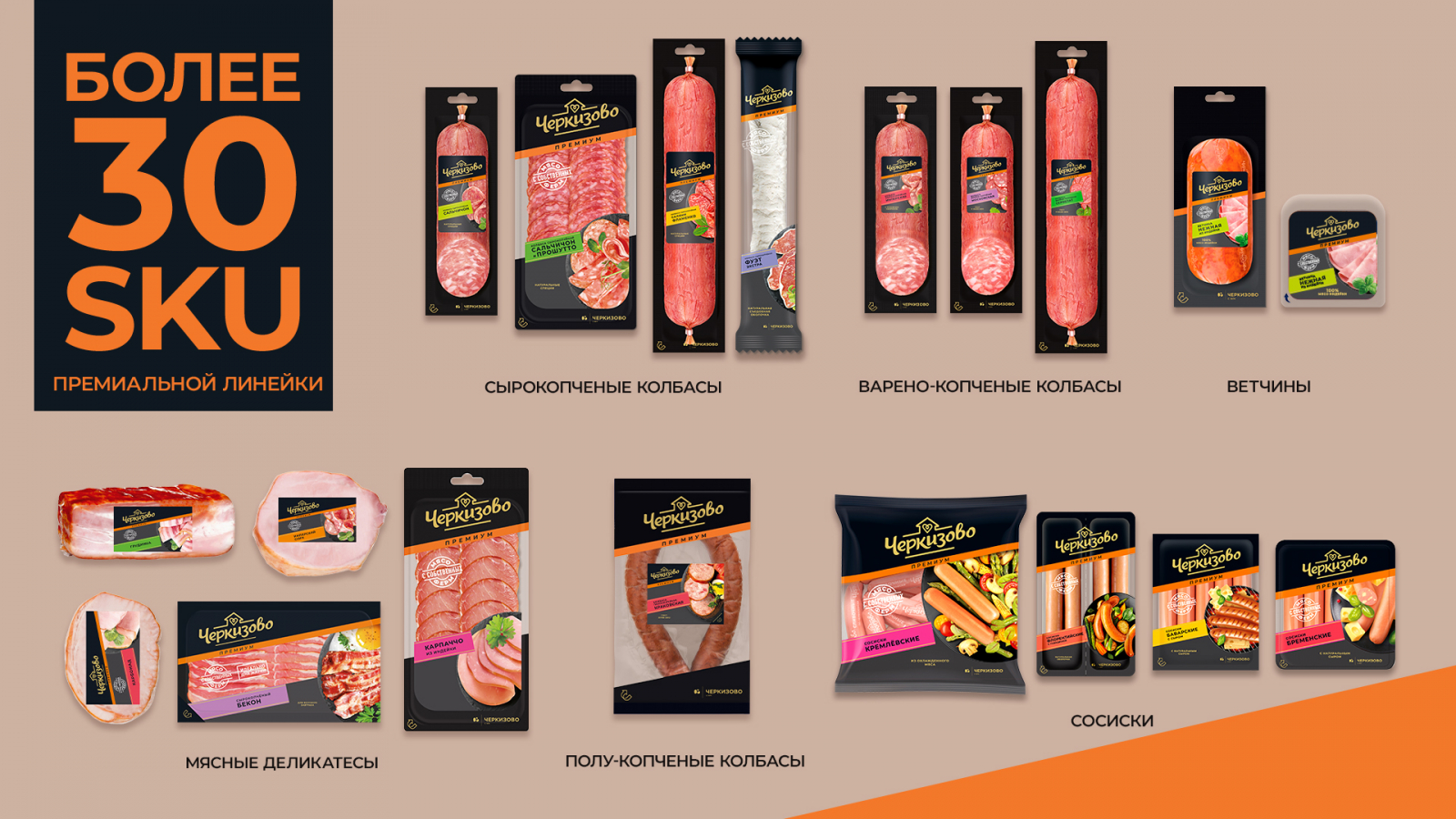 Cherkizovo香腸系列包裝設計規(guī)劃，加強品牌區(qū)域突出食品美味