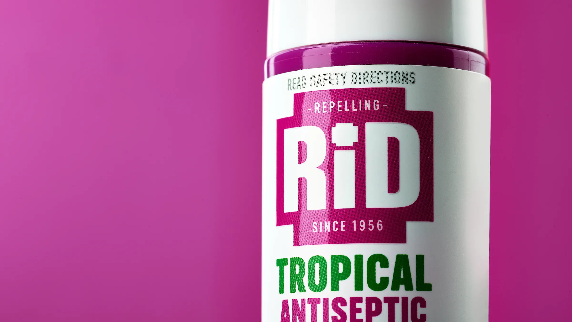 RiD驅(qū)蟲劑驅(qū)蚊劑品牌包裝更新設(shè)計，突出醫(yī)療醫(yī)藥屬性與戶外使用場景的紫色風(fēng)格
