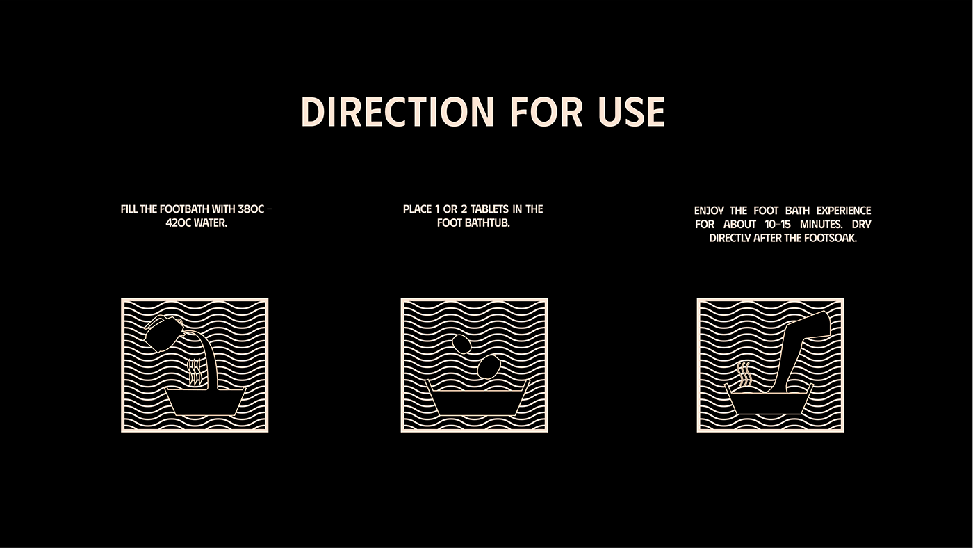 TABLETS 生姜精油泡騰片足浴包包裝設(shè)計(jì)，虛實(shí)結(jié)合的腳部與草本插畫(huà)