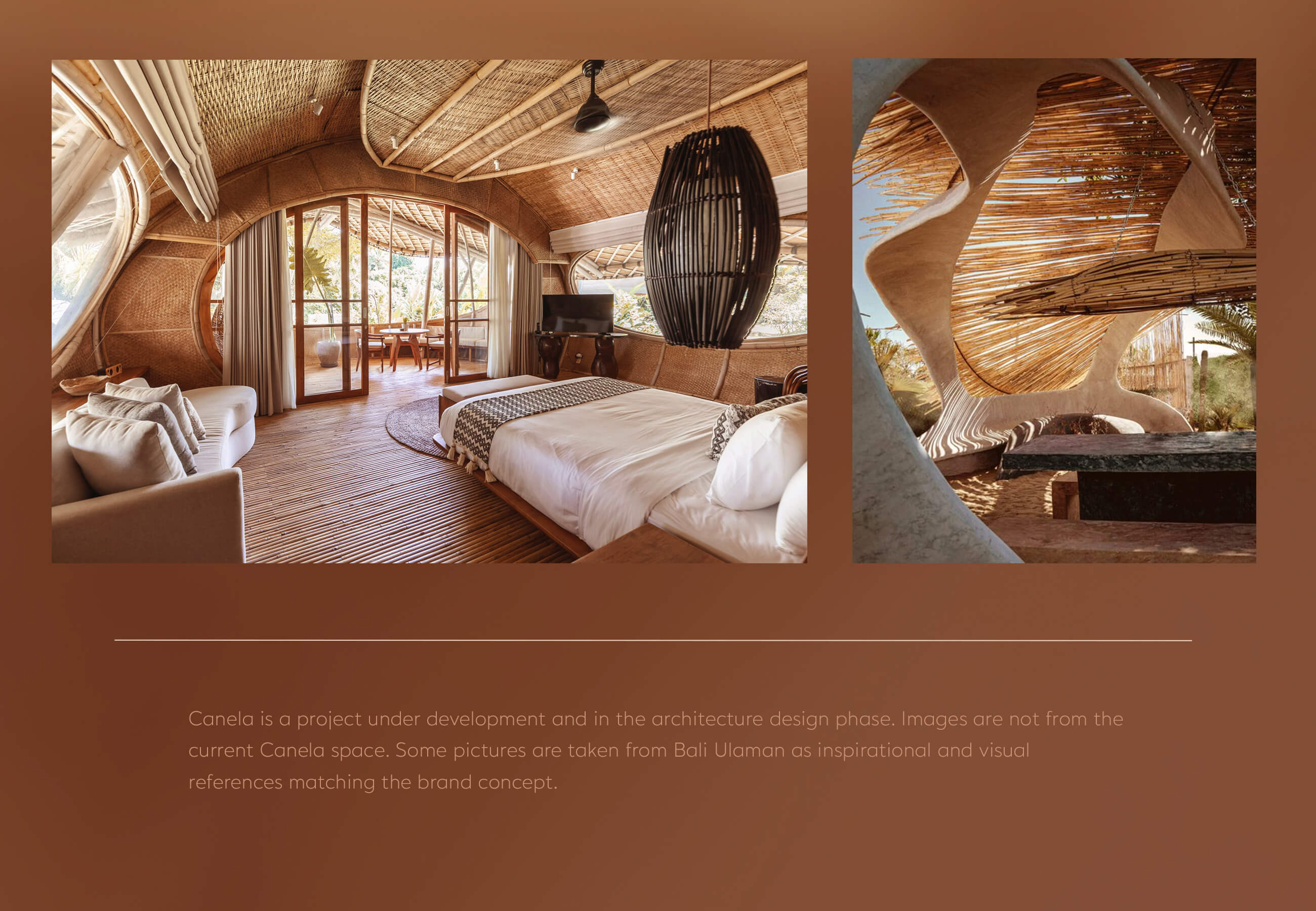 巴西有機(jī)豪華酒店藝術(shù)建筑項(xiàng)目 Canela 創(chuàng)建品牌logo設(shè)計(jì)和藝術(shù)指導(dǎo),彎曲肉桂C字母元素 巴西有機(jī)豪華酒店藝術(shù)建筑項(xiàng)目 Canela 創(chuàng)建品牌logo設(shè)計(jì)和藝術(shù)指導(dǎo),彎曲肉桂C字母元素