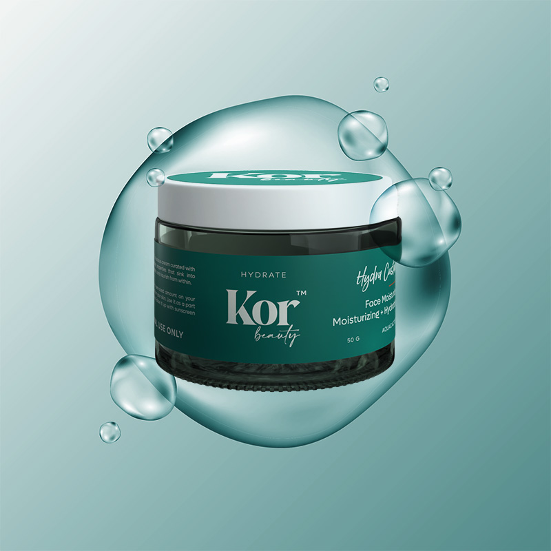 KOR皮膚補(bǔ)水革命性化妝護(hù)膚品護(hù)理品牌字體logo設(shè)計(jì)與藍(lán)綠色包裝設(shè)計(jì)
