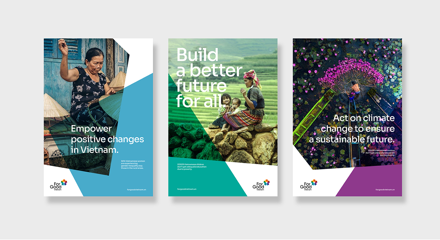 ForGood 幫助弱勢(shì)群體公益組織logo設(shè)計(jì)品牌vi視覺形象設(shè)計(jì)“多彩的萬花筒”元素