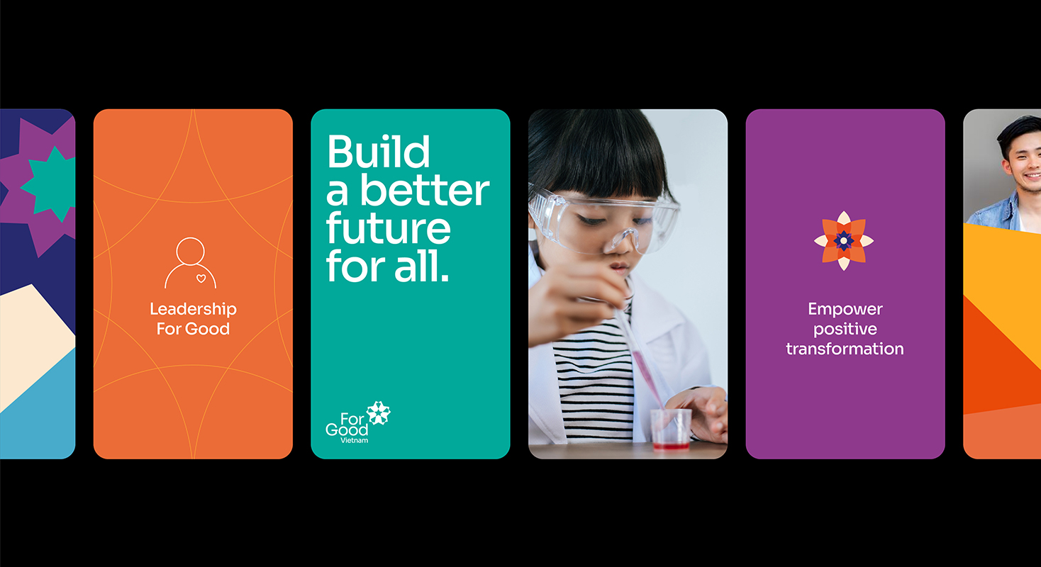 ForGood 幫助弱勢(shì)群體公益組織logo設(shè)計(jì)品牌vi視覺形象設(shè)計(jì)“多彩的萬花筒”元素