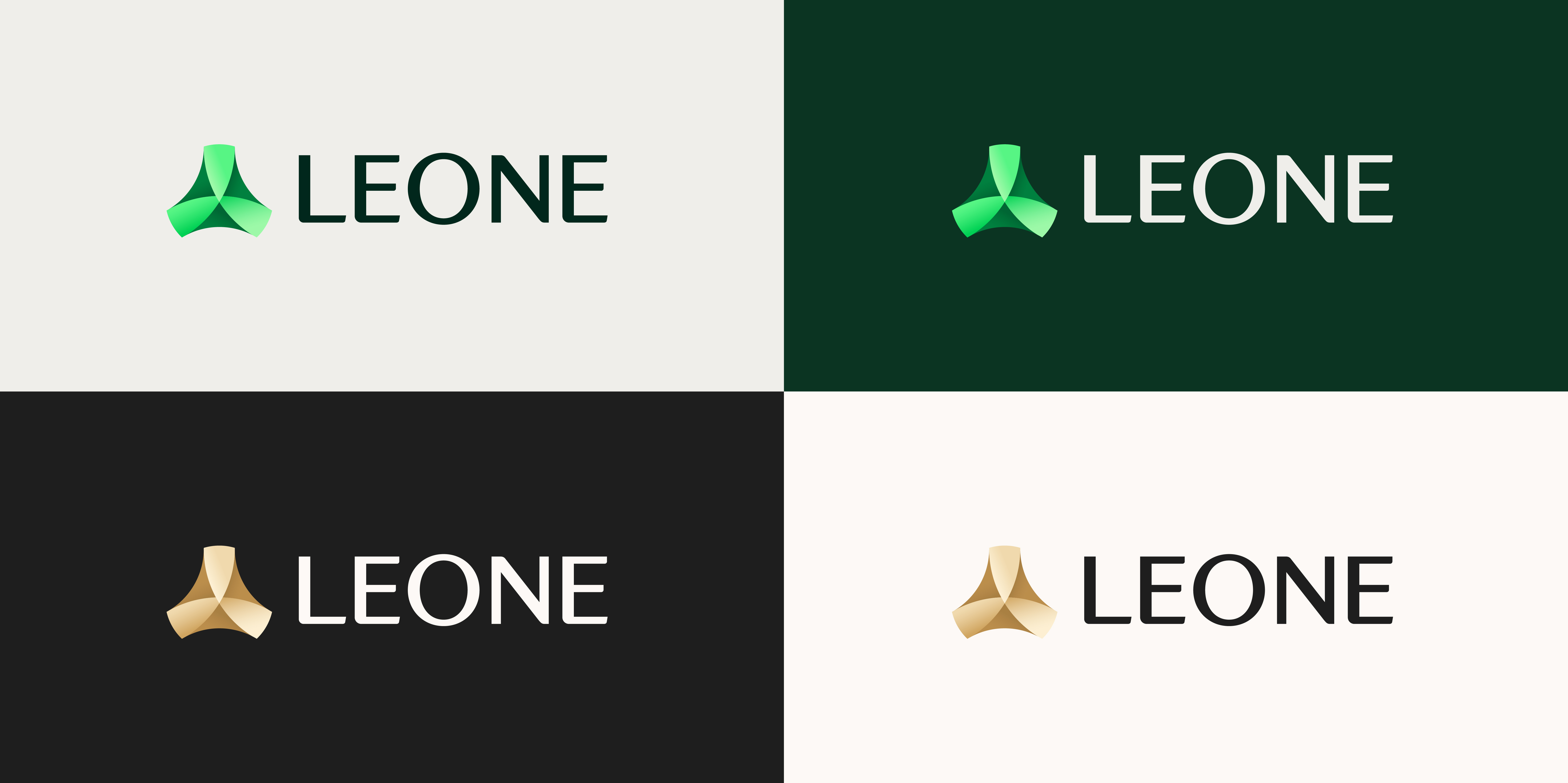 LEONE利昂稅務(wù)規(guī)劃咨詢集團(tuán)B2B企業(yè)logo&vi形象設(shè)計(jì)塑造，三葉旋轉(zhuǎn)圖案