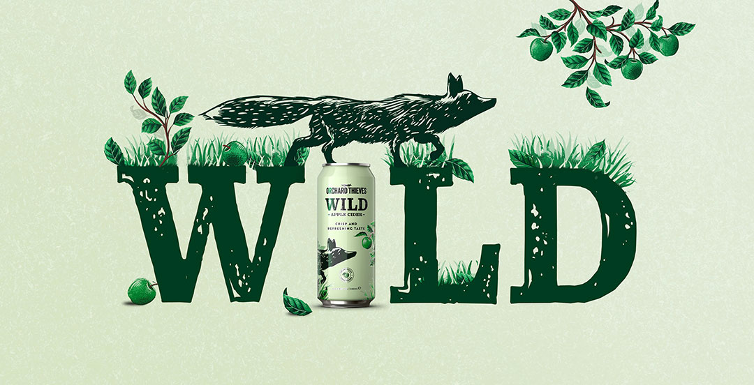 “果園小偷”野生蘋果酒品牌創(chuàng)建策劃狐貍插畫包裝設計電視廣告及宣傳推廣