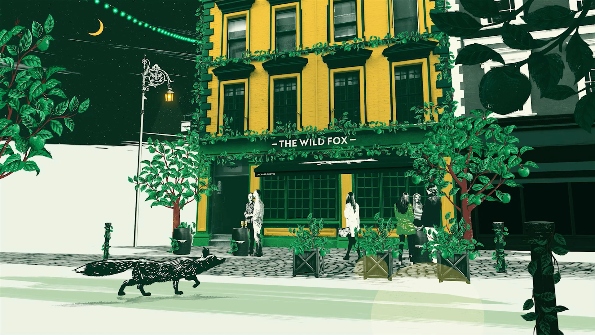 “果園小偷”野生蘋果酒品牌創(chuàng)建策劃狐貍插畫包裝設計電視廣告及宣傳推廣