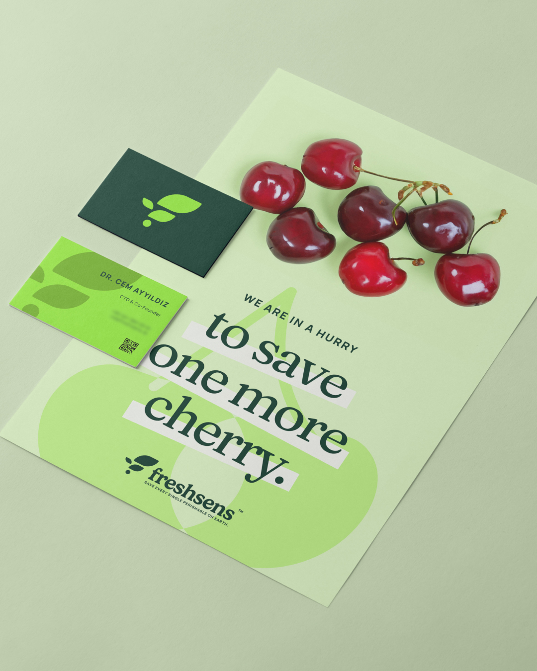 FreshSens農(nóng)業(yè)科技公司logo設(shè)計(jì)葉子元素