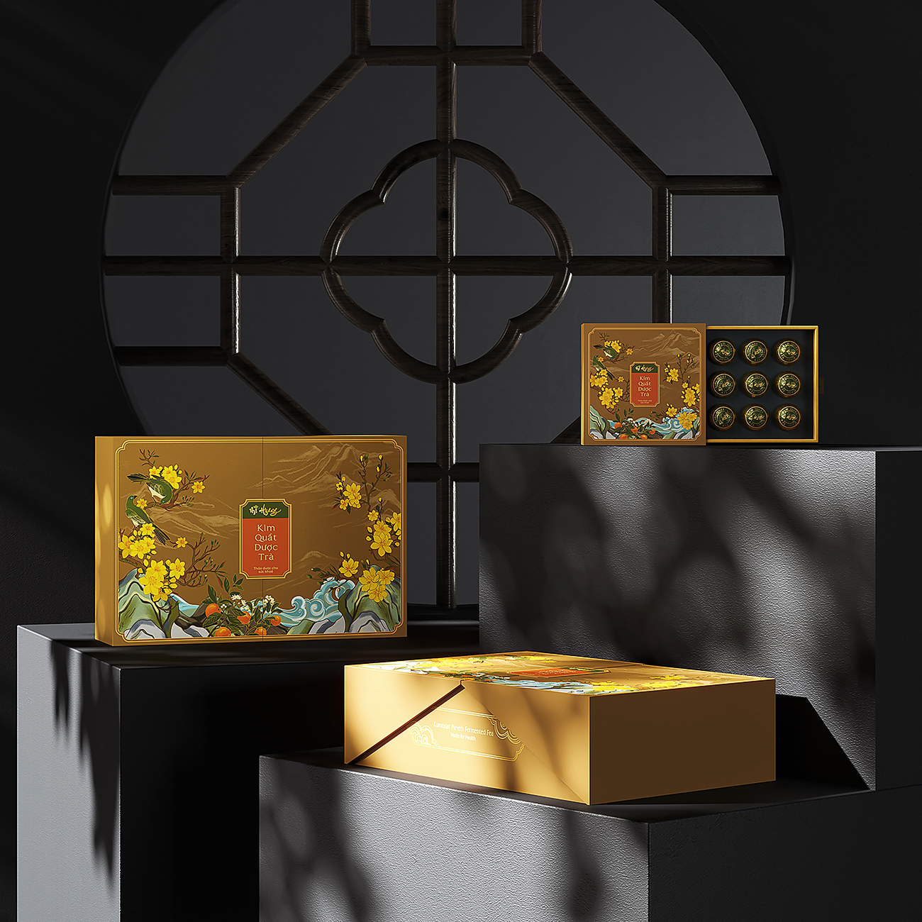 Mi Hyang“美香”小青柑金橘藥茶禮盒包裝設(shè)計。中式風格花鳥插畫 Mi Hyang“美香”小青柑金橘藥茶禮盒包裝設(shè)計。中式風格花鳥插畫