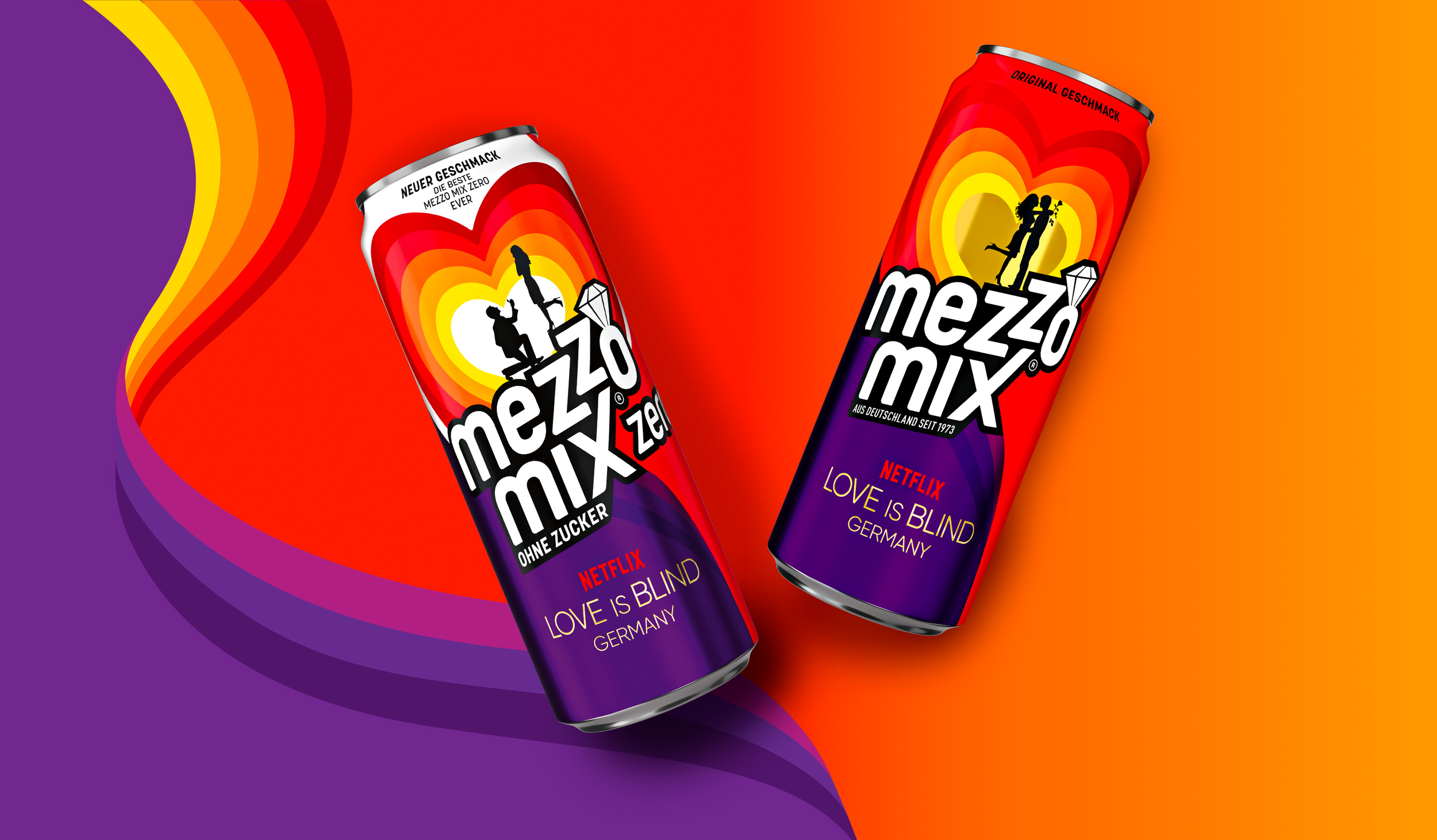 Mezzo Mix 橙子味可樂飲料贊助熱門劇集《盲目愛情》熱烈風格包裝設(shè)計