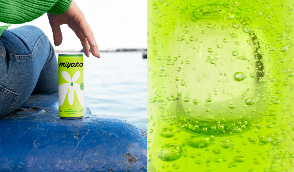 MIYAKO 創(chuàng)新日式抹茶飲料包裝設計與品牌塑造,嫩綠色+自由的白色花朵 MIYAKO 創(chuàng)新日式抹茶飲料包裝設計與品牌塑造,嫩綠色+自由的白色花朵