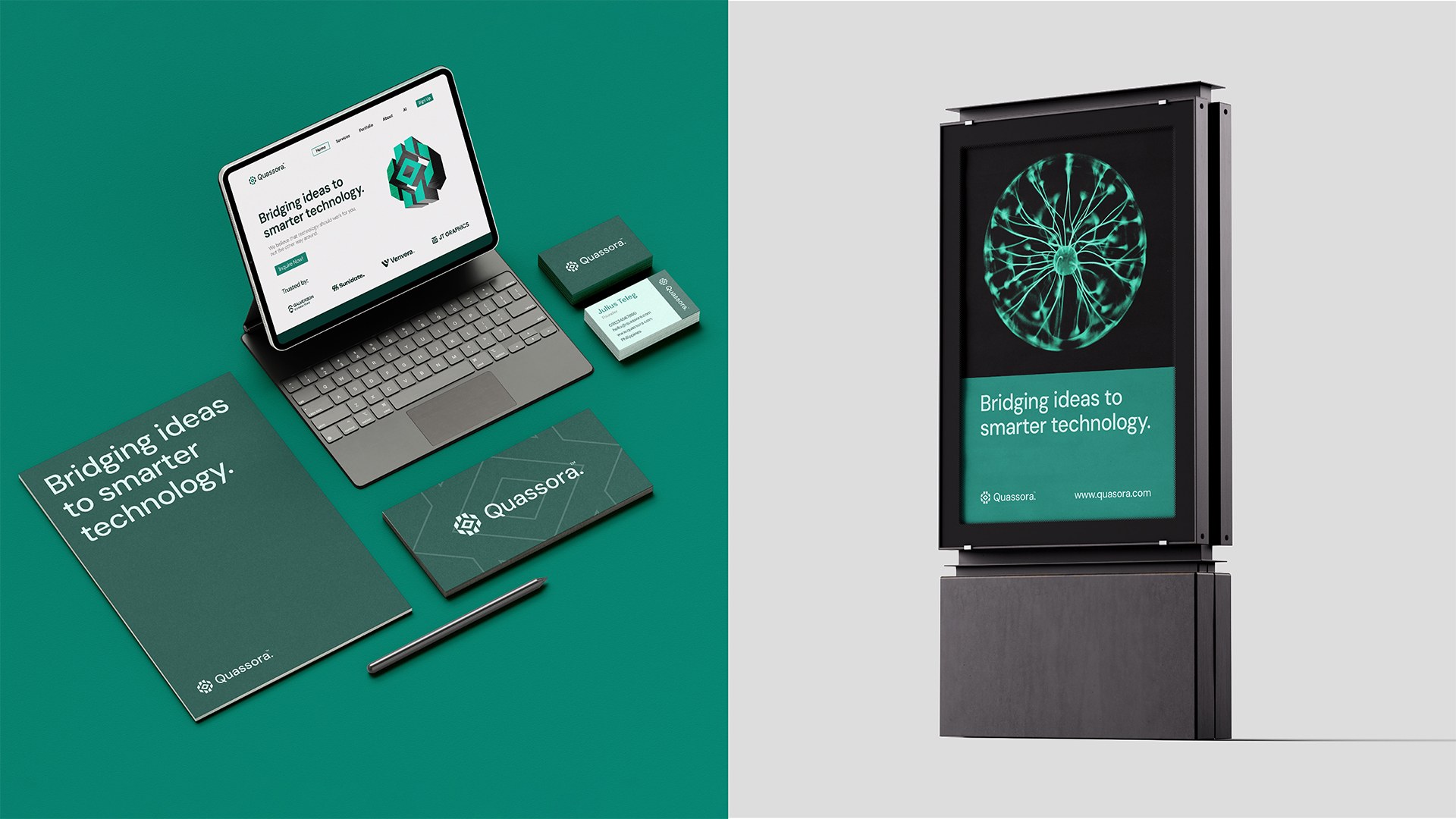 Quassora IT科技初創(chuàng)公司logo設(shè)計視覺識別vi設(shè)計,芯片與編碼元素 Quassora IT科技初創(chuàng)公司logo設(shè)計視覺識別vi設(shè)計,芯片與編碼元素