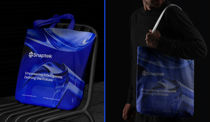 Snaptek 人工智能尖端科技品牌S字母logo設(shè)計(jì)vi設(shè)計(jì)，藍(lán)色科技風(fēng)