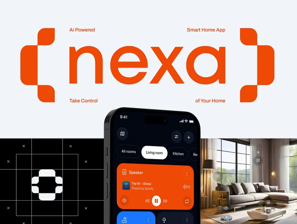人工智能驅(qū)動的智能家居解決方案logo設(shè)計