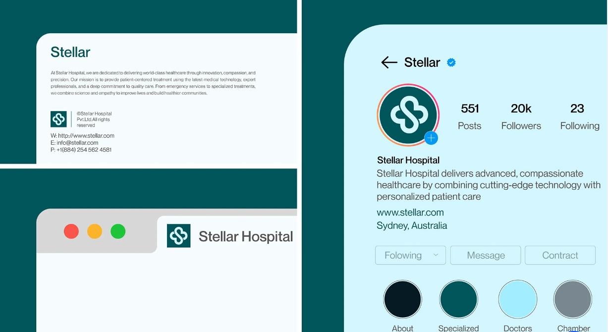 Stellar 醫(yī)院logo設(shè)計vi設(shè)計,融合多個醫(yī)療元素-上海logo設(shè)計公司 Stellar 醫(yī)院logo設(shè)計vi設(shè)計,融合多個醫(yī)療元素-上海logo設(shè)計公司