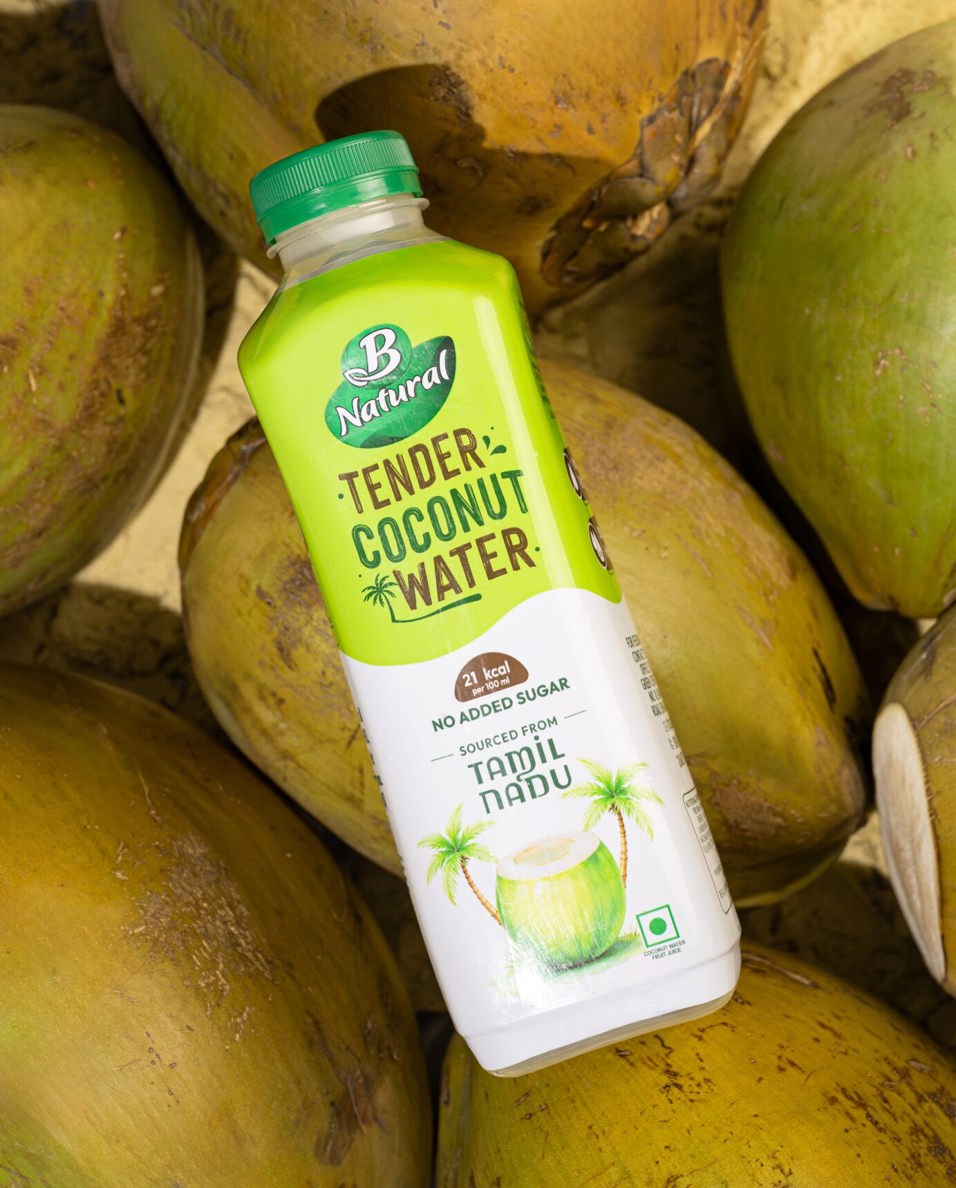 B Natural 椰子水包裝設(shè)計(jì)自然水彩綠色風(fēng)格-上海包裝設(shè)計(jì)公司