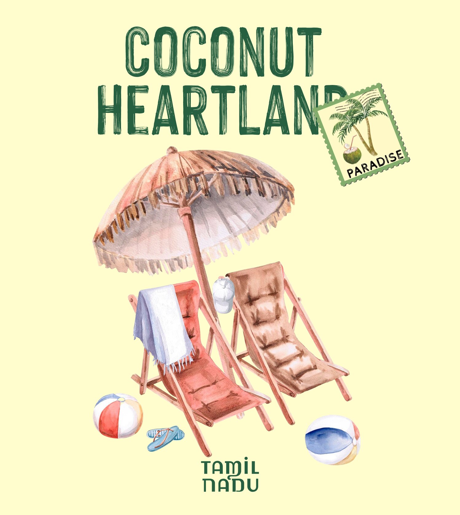 B Natural 椰子水包裝設(shè)計(jì)自然水彩綠色風(fēng)格-上海包裝設(shè)計(jì)公司