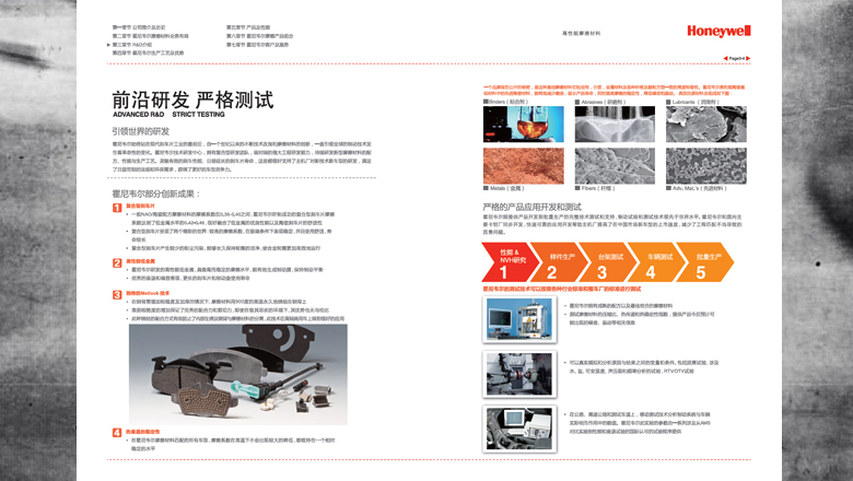 Honeywell霍尼韋爾摩擦材料汽車整車配套業(yè)務宣傳畫冊設計