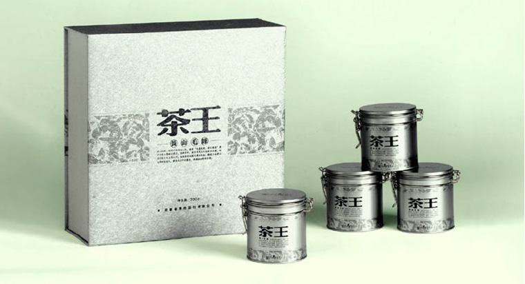 徽府茶行茶王茶葉禮盒包裝設(shè)計-銀色禮盒-上海茶葉包裝設(shè)計公司3