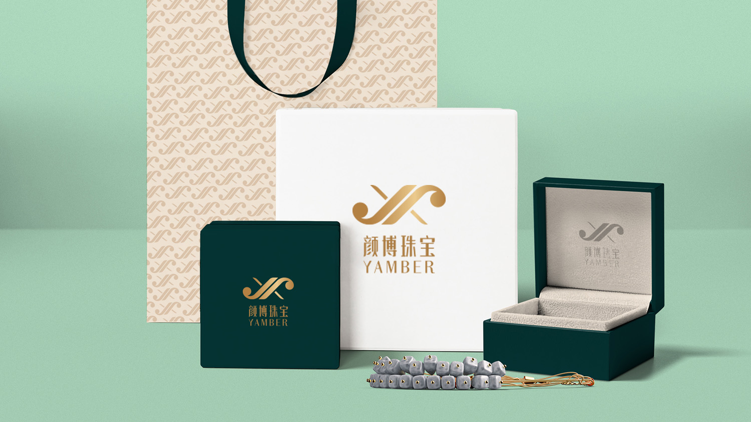 YAMBER顏博珠寶logo設(shè)計