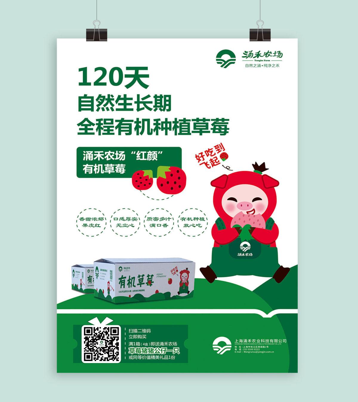 涌禾農(nóng)場有機草莓品牌全案策劃設計“草莓豬”IP吉祥物設計