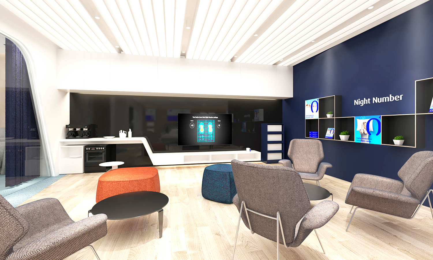 安睡號(hào)碼智能數(shù)字調(diào)節(jié)床墊SI連鎖專賣店店鋪設(shè)計(jì)